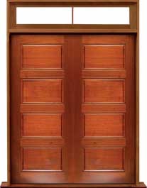 horizontal 4 panel: single door + sidelight on right