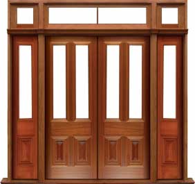 glazed cricket bat: double door +  two sidelights