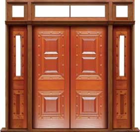 mediterranean: double door + sidelight on left