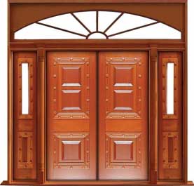 mediterranean: double door + sidelight on left
