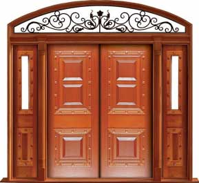 mediterranean: double door + sidelight on left