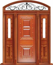 mediterranean: double door + sidelight on left