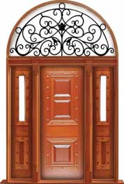 mediterranean: double door + sidelight on left
