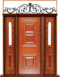 mediterranean: double door + sidelight on left