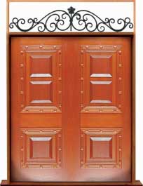 mediterranean: double door + sidelight on left