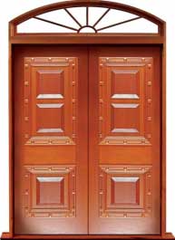 mediterranean: double door + sidelight on left