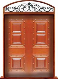 mediterranean: double door + sidelight on left