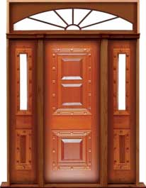 mediterranean: double door + sidelight on left